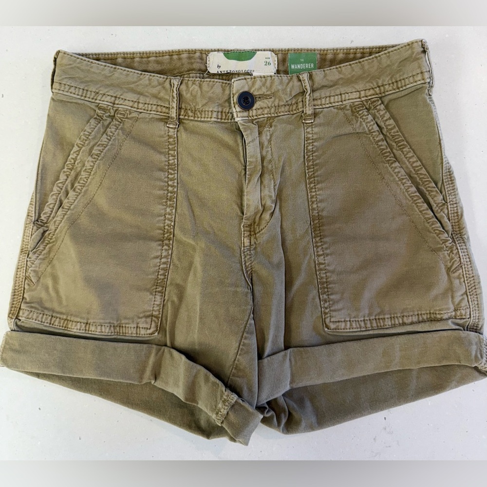 Anthropologie Olive Green Wanderer Cargo Shorts